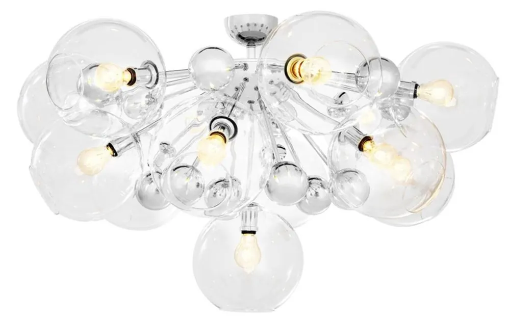 Knallerangebot Casa Padrino lampe de plafond de luxe argent Ø 90 x H. 57 cm - Qualité Luxe