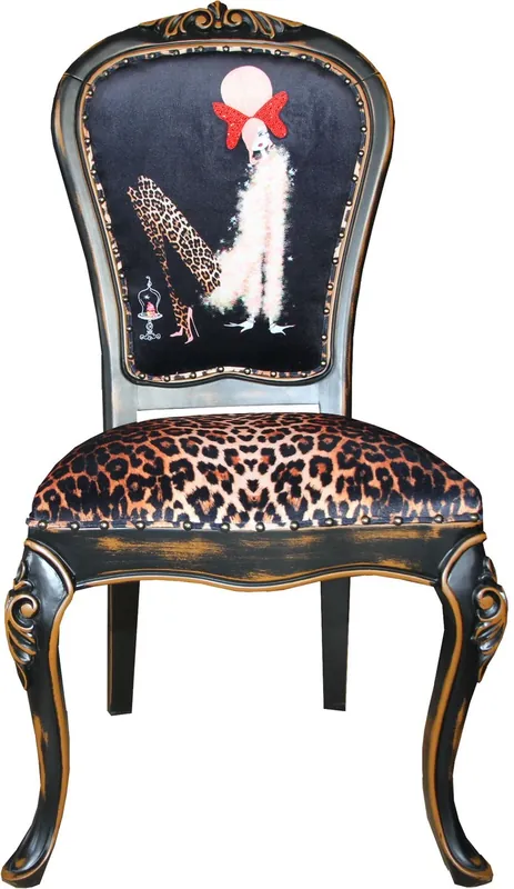 Preisreduziert Casa Padrino baroque de luxe à manger chaise léopard / noir / Brown Lady avec des talons hauts
