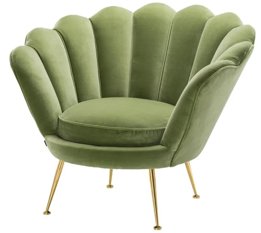 Finale Aktion Casa Padrino fauteuil de luxe vert clair / laiton 96,5 x 79 x H. 78 cm - Meubles de l'Hôtel Design