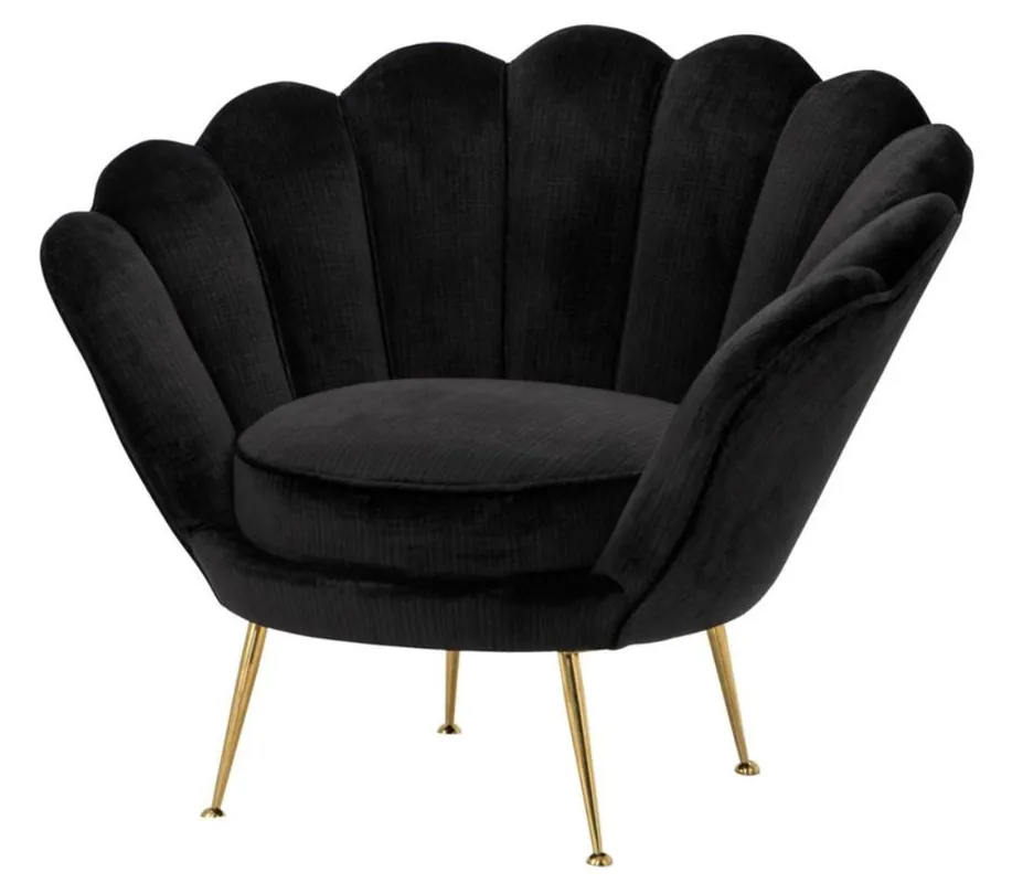 Heißes Angebot Casa Padrino fauteuil de luxe noir / laiton 96,5 x 79 x H. 78 cm - Meubles de l'Hôtel Design