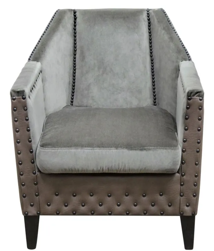Casa Padrino fauteuil de luxe gris / marron / noir 61 x 71 x H. 69 cm - Mobilier d'Hôtel et de Restaurant Heißes Angebot