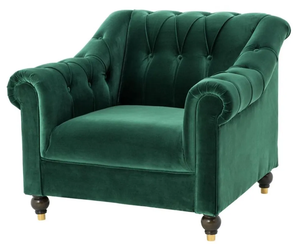 Heißes Angebot Casa Padrino fauteuil de luxe chesterfield vert 99 x 90 x H. 81,5 cm - édition limitée