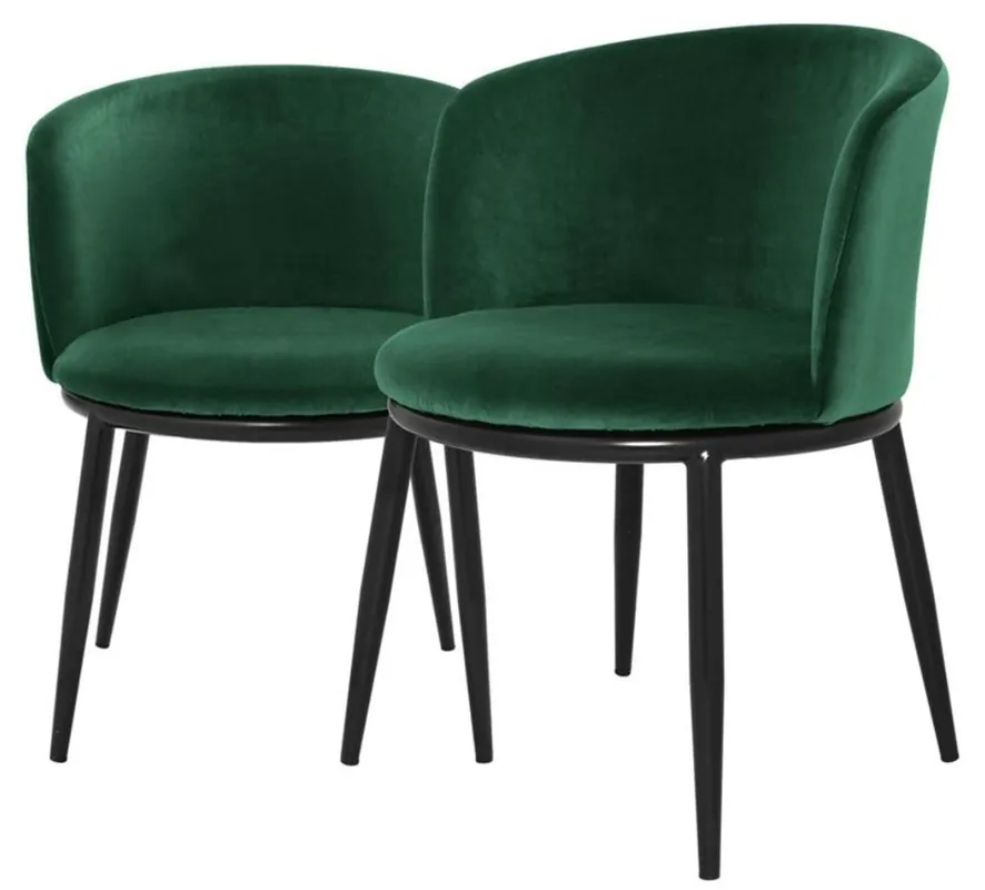 Casa Padrino ensemble de chaises de salle à manger de luxe vert / noir 57 x 57 x H. 74 cm - Meubles de Salle à Manger Angebot