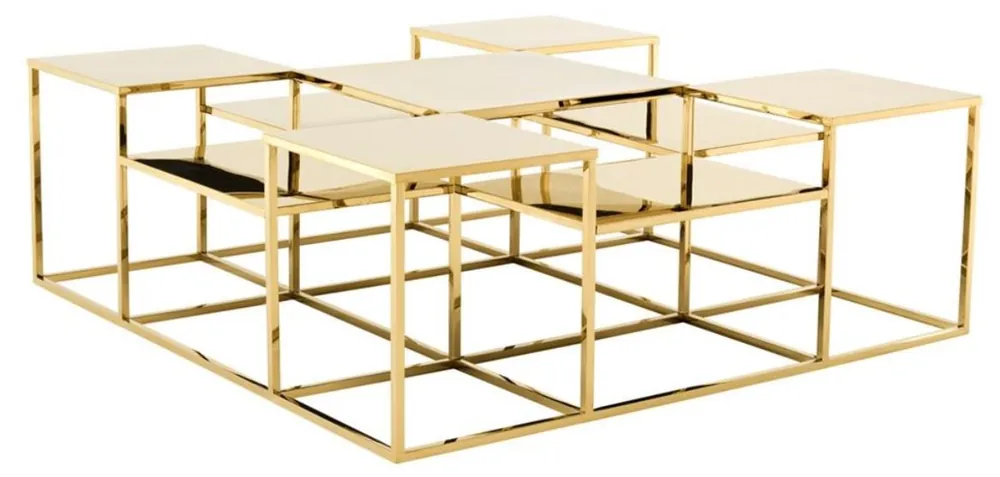Casa Padrino table basse de luxe or 120 x 120 x H. 42 cm - Mobilier de Salon de Luxe Rabatt