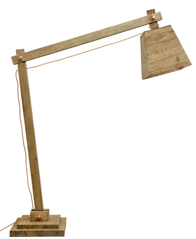 Casa Padrino lampadaire en bois de pin couleurs naturelles 190 x 52 x H. 220 cm - Lampadaire de Luxe avec Câble Orange Begrenztes Angebot