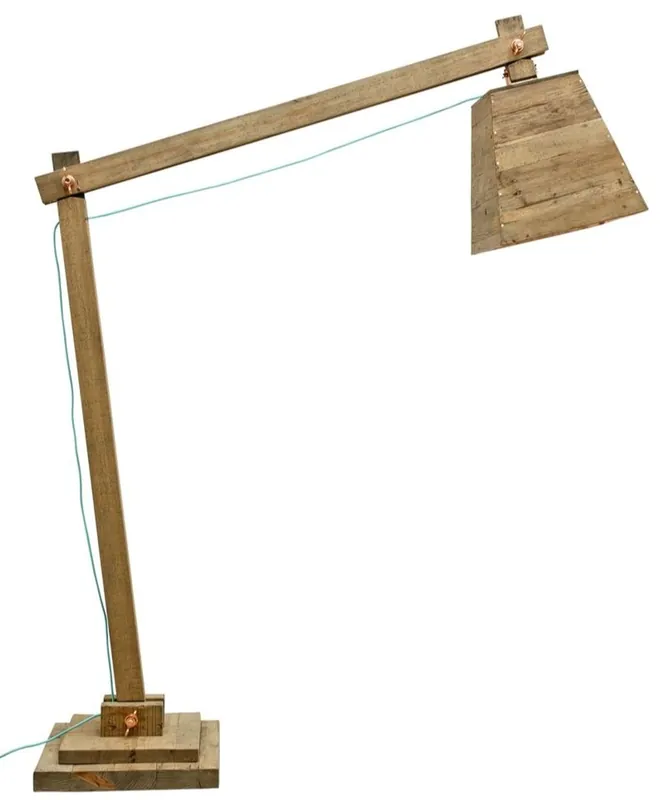 Angebot Casa Padrino lampadaire en bois de pin couleurs naturelles 190 x 52 x H. 220 cm - Lampadaire de Luxe avec Câble Bleu Aqua