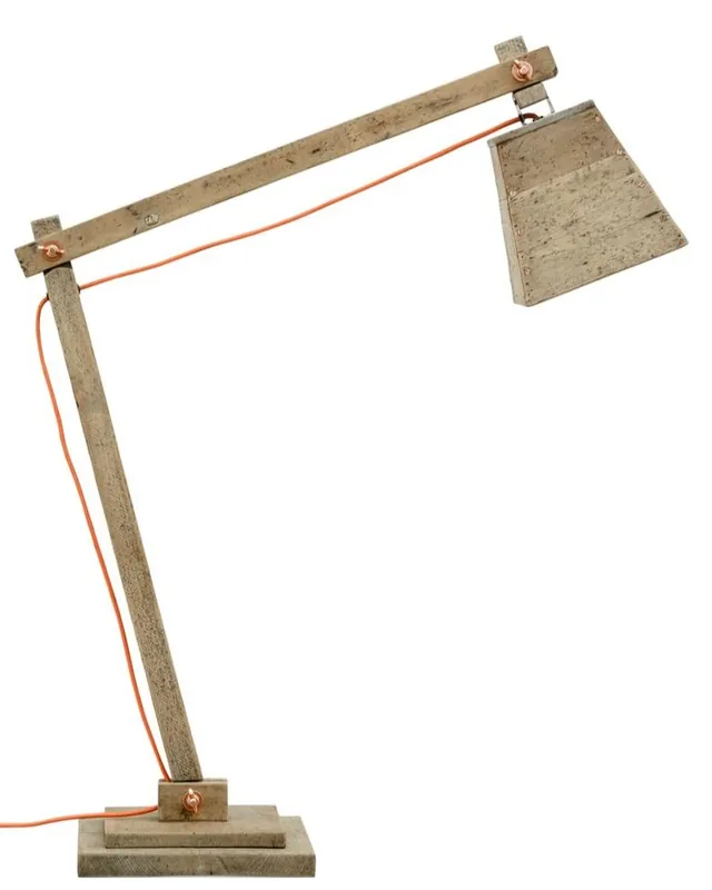 Casa Padrino lampe de table en bois de pin couleurs naturelles 90 x 30 x H. 105 cm - Lampe de Table de Luxe avec Câble Orange Nur Heute