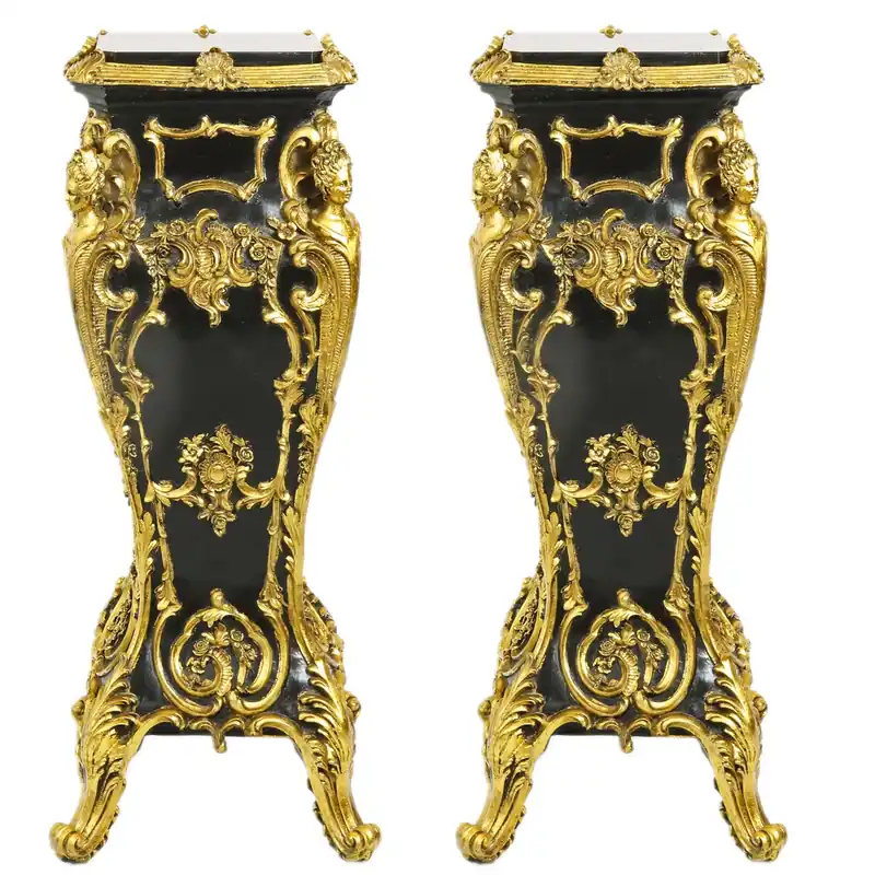 Mega-Angebot Casa Padrino Baroque marble columns Set Gold / Black - marble column (2 pcs)