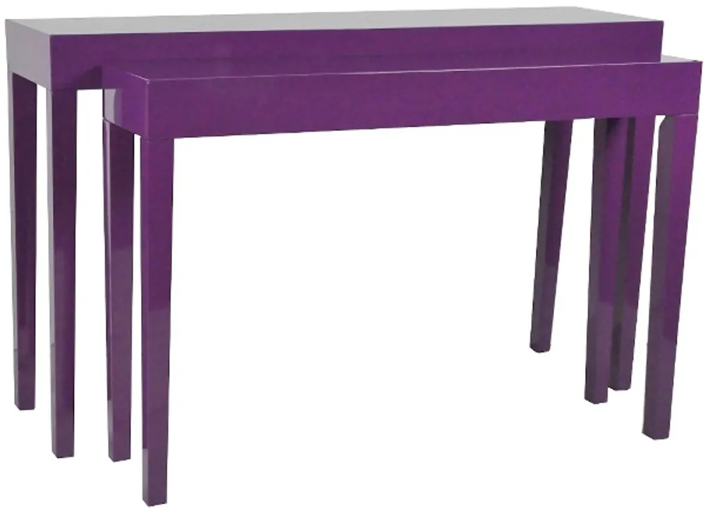 Casa Padrino luxury consoles set of 2 purple - Handmade Lacquered Furniture Schnäppchen
