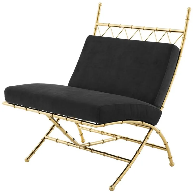 Preisknaller Casa Padrino chaise pliante de luxe or / noir 75 x 81,5 x H. 92 cm - Mobilier de Luxe