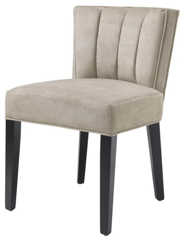 Casa Padrino chaise de salle à manger de luxe greige / noir 51 x 62 x H. 82 cm - Meubles de Salle à Manger de Luxe Sonderangebot