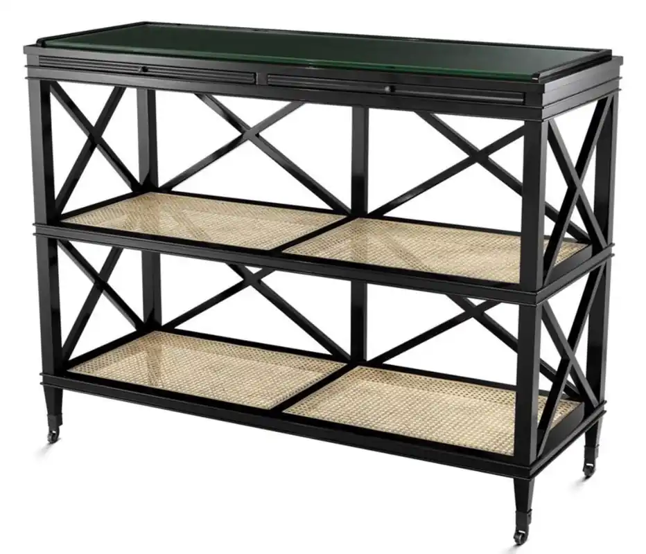 Casa Padrino Console de Luxe Noir / Naturel 124 x 47 x H. 96 cm - Edition Limitée Direkt Vom Hersteller
