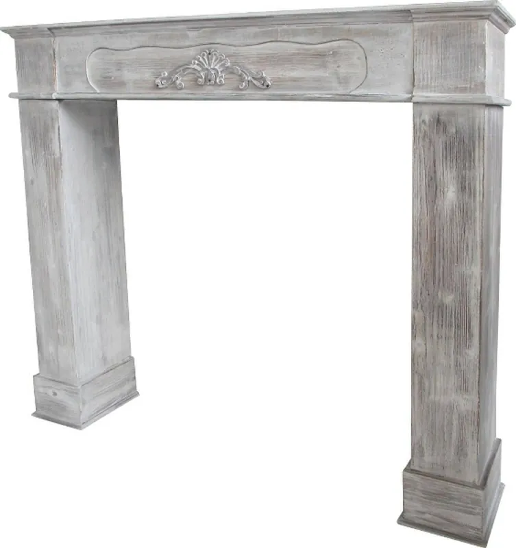 Casa Padrino Country Style Fireplace Surround Antique Gray Brown 108 x 23 x H. 98 cm - Handmade Fireplace Surround in Shabby Chic Look Bestseller