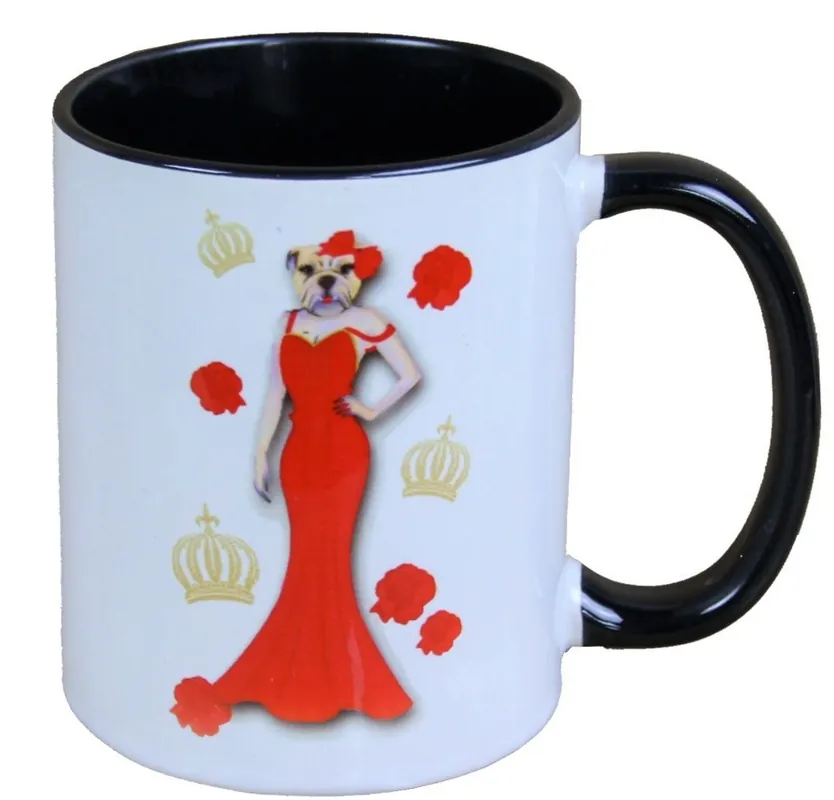 Harald Glööckler Pompöös Cup chien avec robe de soirée rouge - conçu par Harald Glööckler Begrenztes Angebot