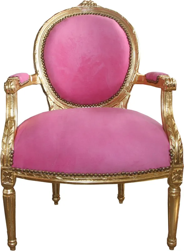 Top-Angebot Casa Padrino chaise de salon médaillon baroque rose / or - style antique Mobilier