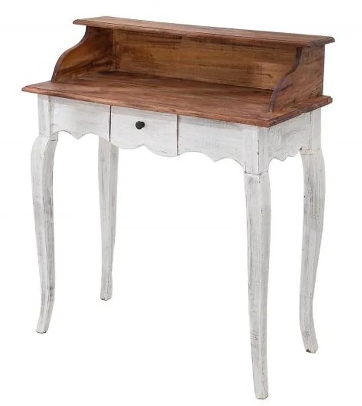 Casa Padrino Country Style Bureau Antique Blanc / Nature 80 x 40 x H. 92 cm - Bureau dans un look shabby chic Jetzt Kaufen