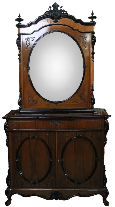 Casa Padrino Baroque luxe vitrine en noyer avec éclairage intérieur marron H 210 cm, L 110 cm - Vitrine - Meuble de salon - Édition limitée - Unique Top-Angebot