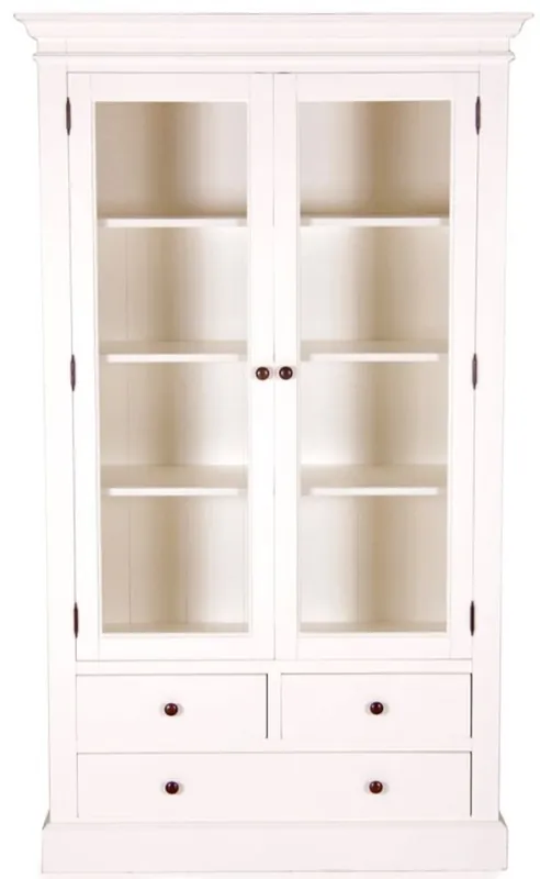 Casa Padrino Vitrine Pays Antique Blanc 110 x 45 x H. 190 cm - Fait à la main Shabby Chic Showcase Highlight