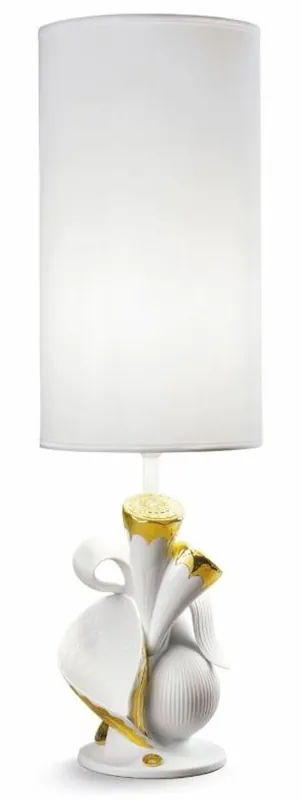 Casa Padrino lampe de table de luxe en porcelaine blanc / or H53 x 17 cm - lampe de table d'éclairage de luxe Preisknaller