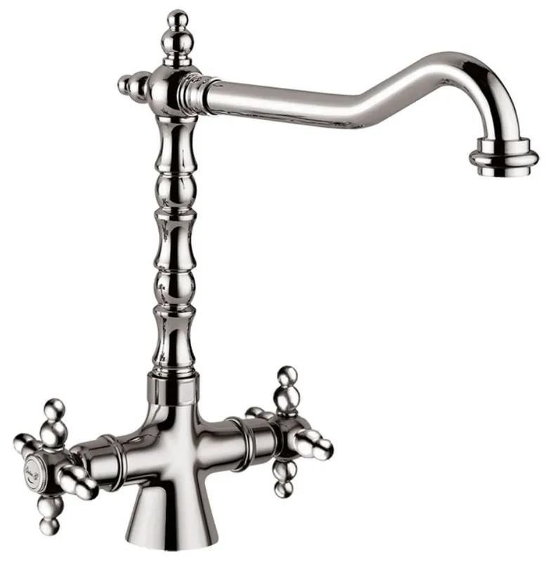Preiswert Art Nouveau Retro Washbasin Tap Silver H. 30.5 cm - Washbasin Tap Made in Italy
