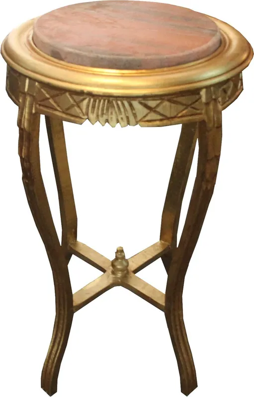 Saisonangebot Table d'Appoint Baroque Or Doré L. 40 cm x H. 68 cm - bois massif