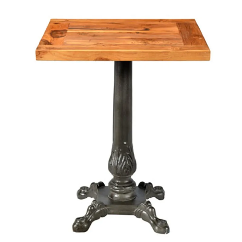 Sonderaktion Casa Padrino Art Nouveau table de luxe / table d'appoint en bois de teck / fer 60 x 60 x H74 cm - Cafe Restaurant meubles