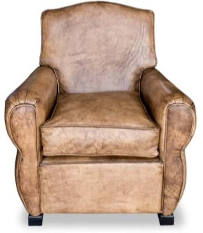 Casa Padrino Fauteuil en Cuir Véritable Cuir Buffalo / Brun Antique - Fauteuil Club - Fauteuil - Vintage Top-Angebot