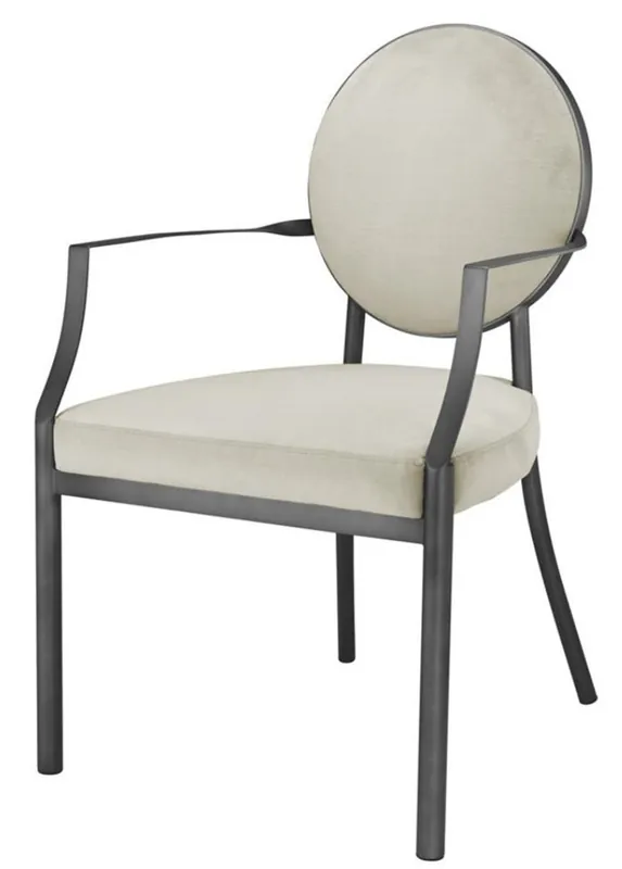 Casa Padrino chaise de salle à manger avec accoudoirs mat argent / gris clair 60,5 x 60 x H. 91 cm - Meubles de Salle à Manger de Luxe Angebot