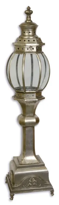 Casa Padrino Art Nouveau Garden Lantern Silver 27 x 27 x H. 109 cm - Garden & Terraces Decoration Sonderangebot