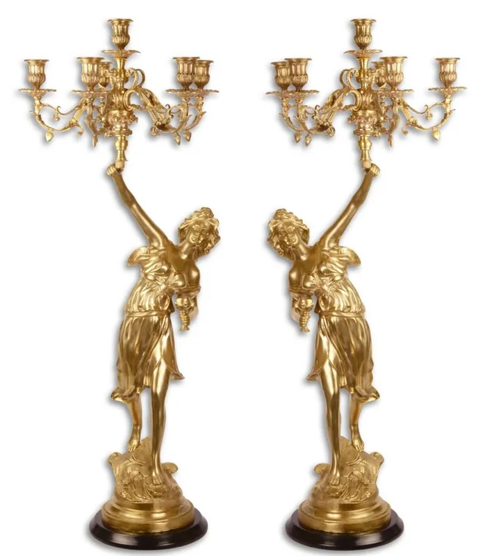 Garantierte Lieferung Casa Padrino bougeoir baroque or 32,5 x 32,5 x H. 87 cm - Décoration d'Hôtels et de Restaurants