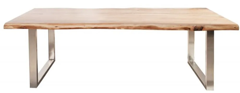 Top-Preis Casa Padrino Designer Table de salle à manger en bois massif naturel - Acacia - 200 x 100 x H.80 cm - Fait de bois d'acacia massif