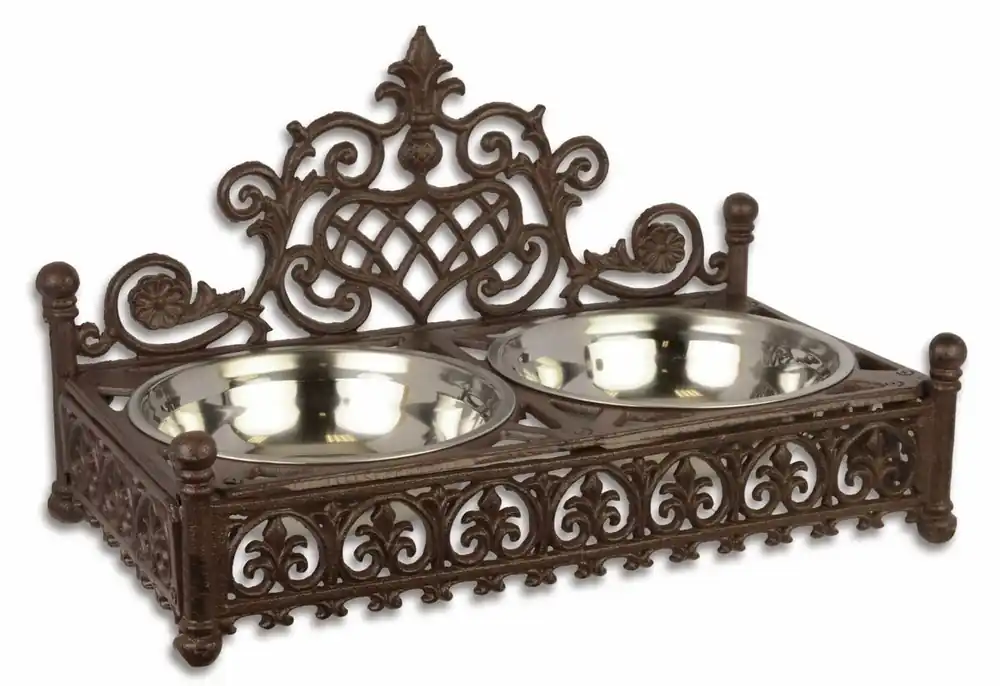 Direktkauf Casa Padrino Art Nouveau Bol pour Chien Brun 46,2 x 25 x H. 27,2 cm - Bol en Fonte Art Nouveau