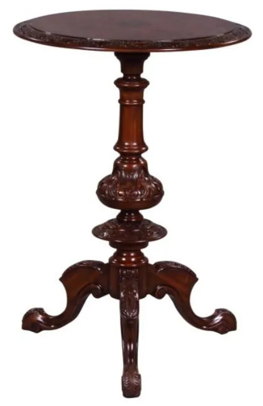 Casa Padrino table d'appoint art nouveau en acajou brun Ø 50 x H. 74 cm - Mobilier de Salon Schneller Versand