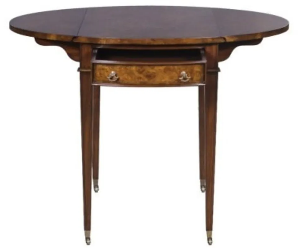 Casa Padrino table d'appoint de luxe avec tiroir marron / brun clair 89 x 76 x H. 64 cm - Table d'Appoint de Salon à Roulettes Nur Für Kurze Zeit