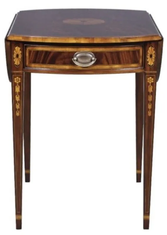 Casa Padrino table d'appoint de luxe en acajou avec tiroir marron 96 x 77 x H. 73 cm - Meubles de Salon Nur Heute