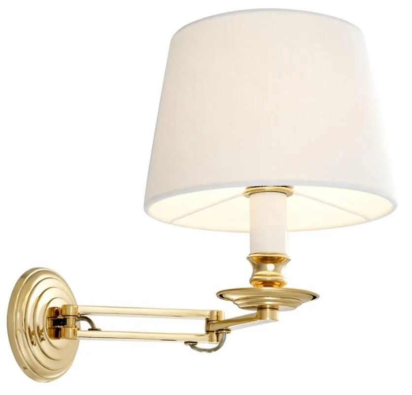 Casa Padrino applique de luxe avec bras pivotant or / blanc 22 x 21,5 x H. 27,5 cm - Lampe pour Hôtels et Restaurants Highlight