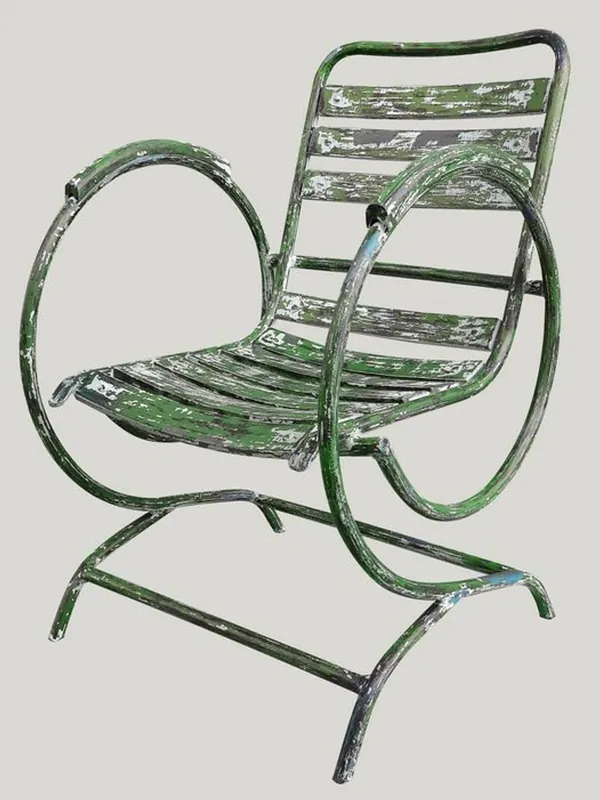 Super-Preis Casa Padrino Art Nouveau chaise de jardin avec accoudoirs antique vert 60 x 45 x H. 85 cm - Mobilier de Jardin fait Main
