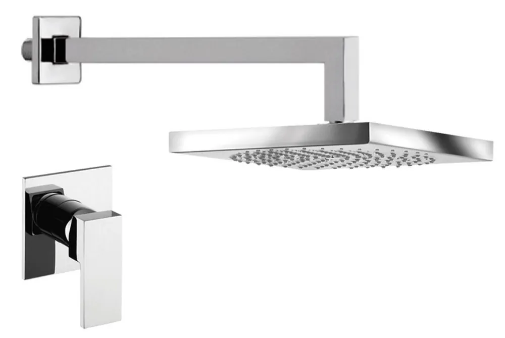 Set de douche de luxe mitigeur de douche encastré avec douche de tête argent - Set Doccia di Lusso per Bagno Neu