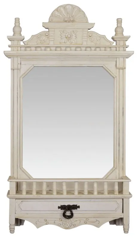 Casa Padrino miroir mural baroque avec tiroir blanc crème 49,8 x H. 86,8 cm - Miroir de Style Baroque Markenprodukt