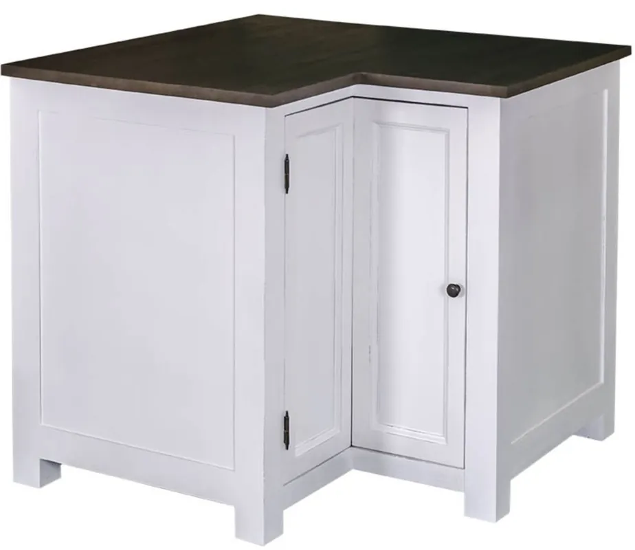 Casa Padrino armoire d'angle de style country blanc / noir 98 x 98 x H. 90 cm - Armoire de Cuisine de Style Country avec Porte Preiswert
