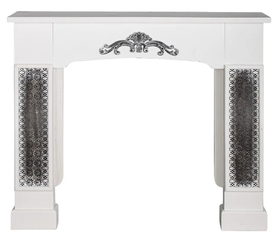 Casa Padrino cheminée de style country avec des embellissements blanc 115 x 23 x H. 100 cm - Déco Fait à la Main dans un Style Country Kracherpreis