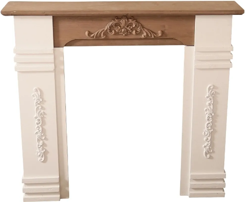 Direkt Vom Hersteller Casa Padrino Cheminée de style country blanc antique / marron 110 x 22 x H. 98 cm - Meubles Shabby Chic