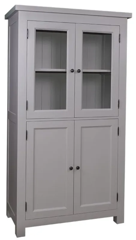Must-Have Casa Padrino armoire de cuisine de style country avec 4 portes gris 100 x 50 x H. 180 cm - Meubles de Cuisine