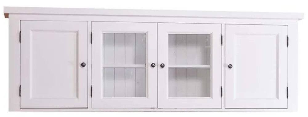 Casa Padrino armoire de cuisine / meuble haut de style country blanc 192 x 31 x H. 65 cm - Meuble de Cuisine avec 4 Portes Günstig