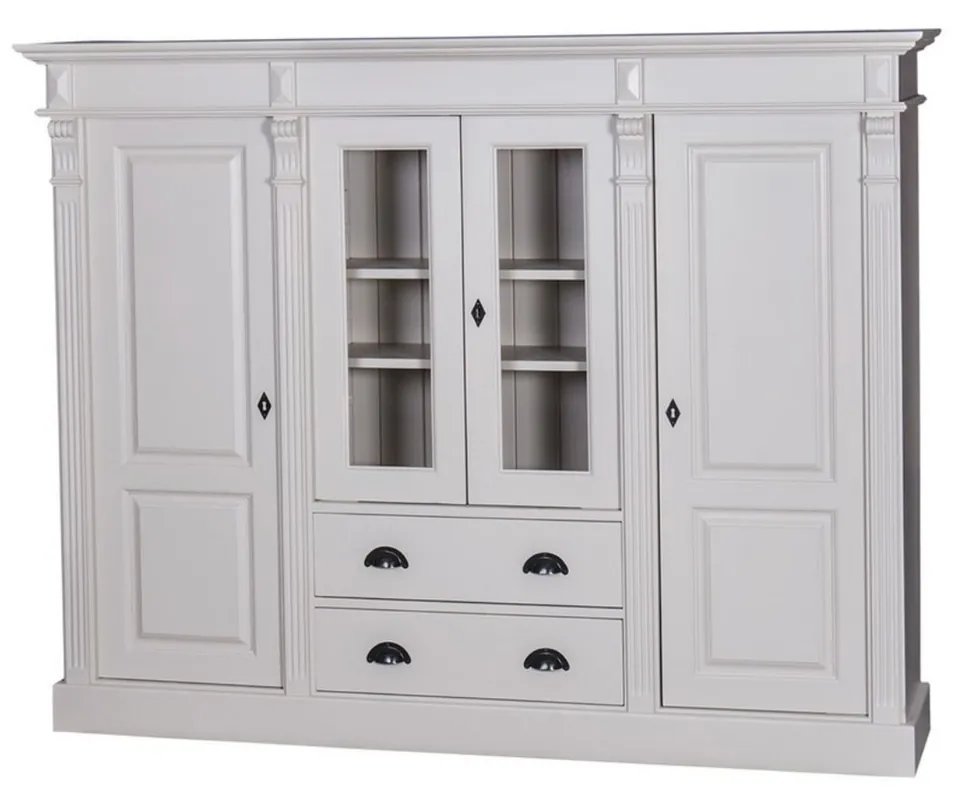 Casa Padrino armoire salon de style country avec 4 portes et 2 tiroirs gris clair 180 x 39 x H. 140 cm - Meubles de Salon dans un Style Country Angebot