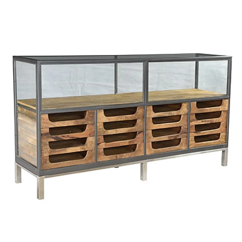 Casa Padrino Designer Armoire Buffet avec tiroirs Nature 193 x 46 x H.99 cm - Hôtel Möbel Begrenztes Angebot