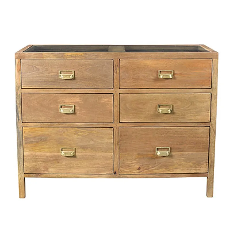 Casa Padrino armoire à tiroirs design nature 99 x 40,5 x H.76 cm - commode - fait à la main en bois massif! Ausverkauf