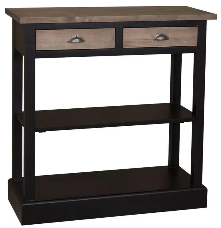 Casa Padrino console de cuisine de style country noir / brun 85 x 35 x H. 89 cm - Console de Style Country avec 2 Tiroirs Ausverkauf