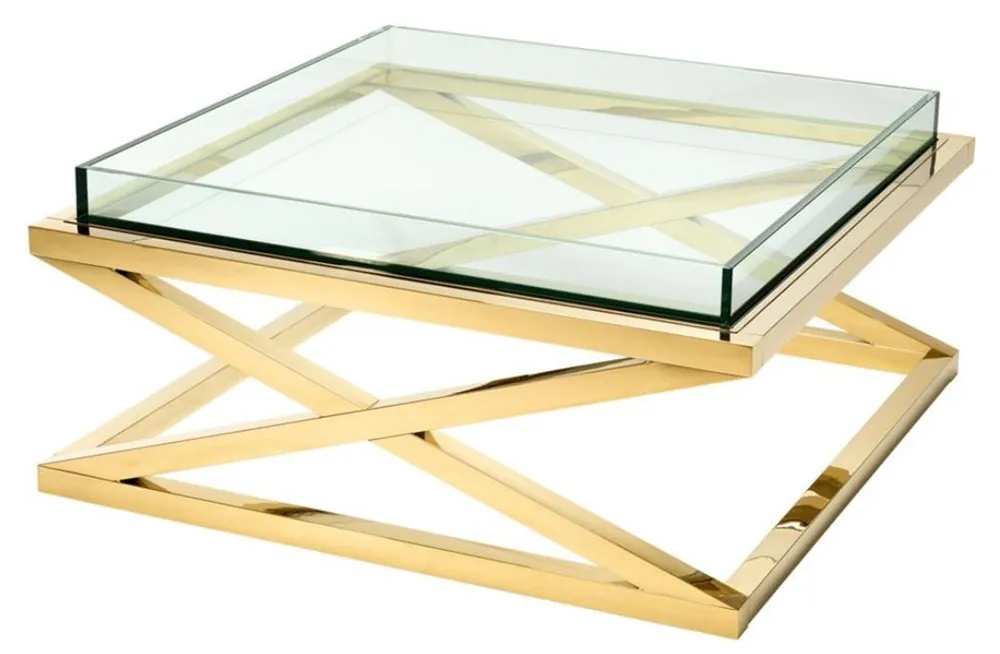Beliebt Casa Padrino table basse / table de salon de luxe or 100 x 100 x H. 46,5 cm - Meubles d'Hôtel