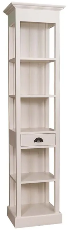 Rabatt Casa Padrino meuble étagère de style country avec tiroir crème 50 x 39 x H. 197 cm - Meubles Style Country
